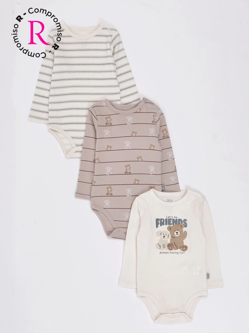 BABY HARVEST PACK X3 BODY NIÑO BABY HARVEST COLOR