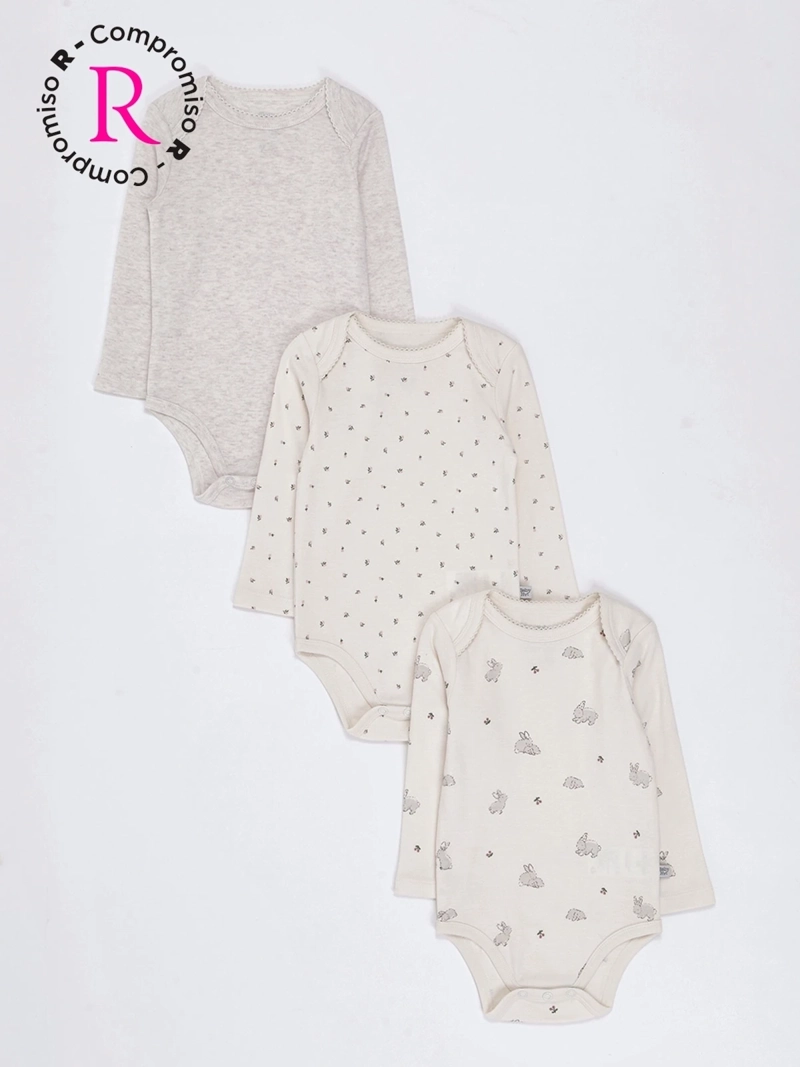 PACK X3 BODY NIÑA BABY HARVEST ALGODÓN  - 1