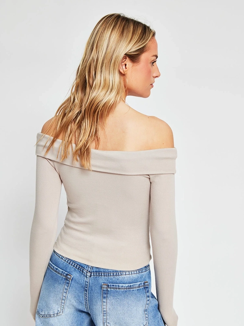 POLERA MUJER INDEX MANGA LARGA BARDOT - 2
