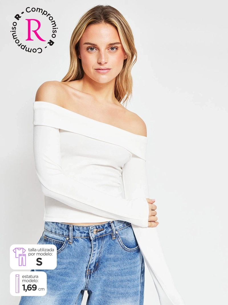 POLERA MUJER INDEX MANGA LARGA BARDOT - 1