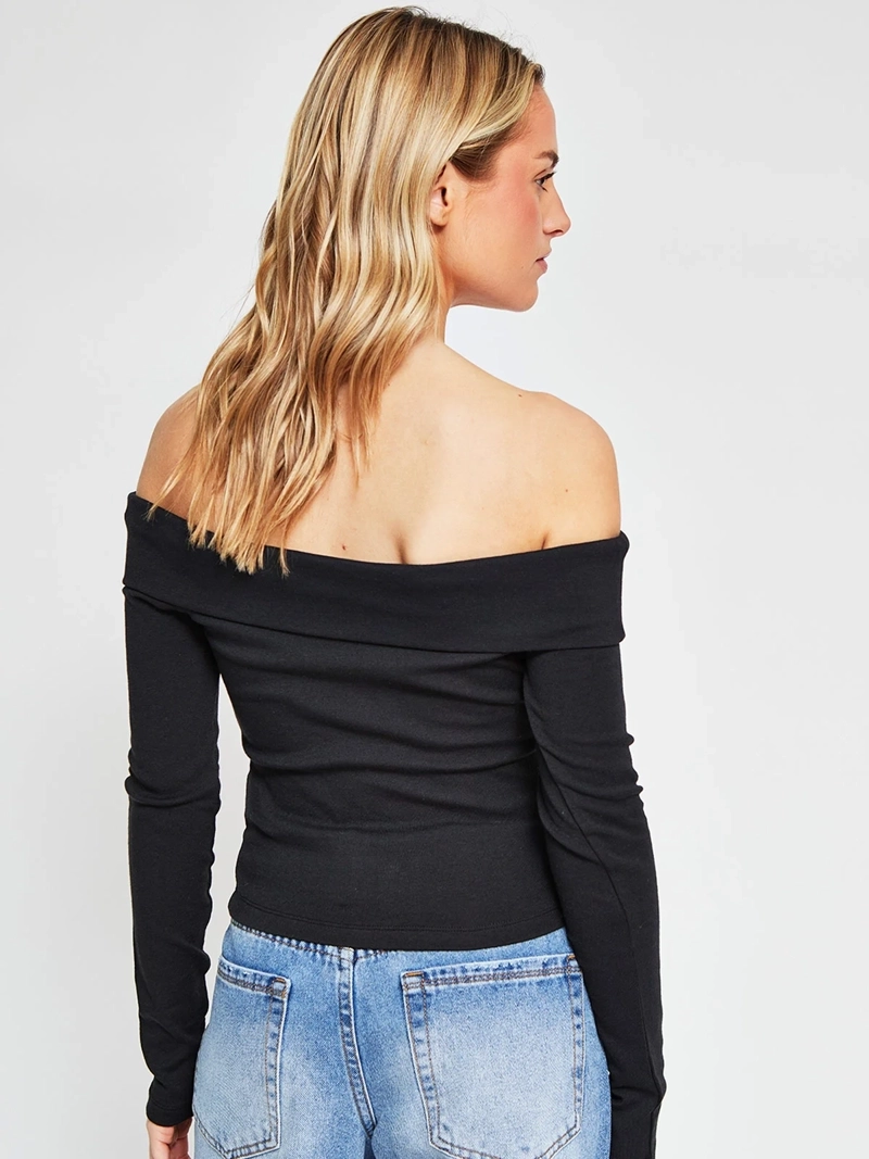POLERA MUJER INDEX MANGA LARGA BARDOT - 2