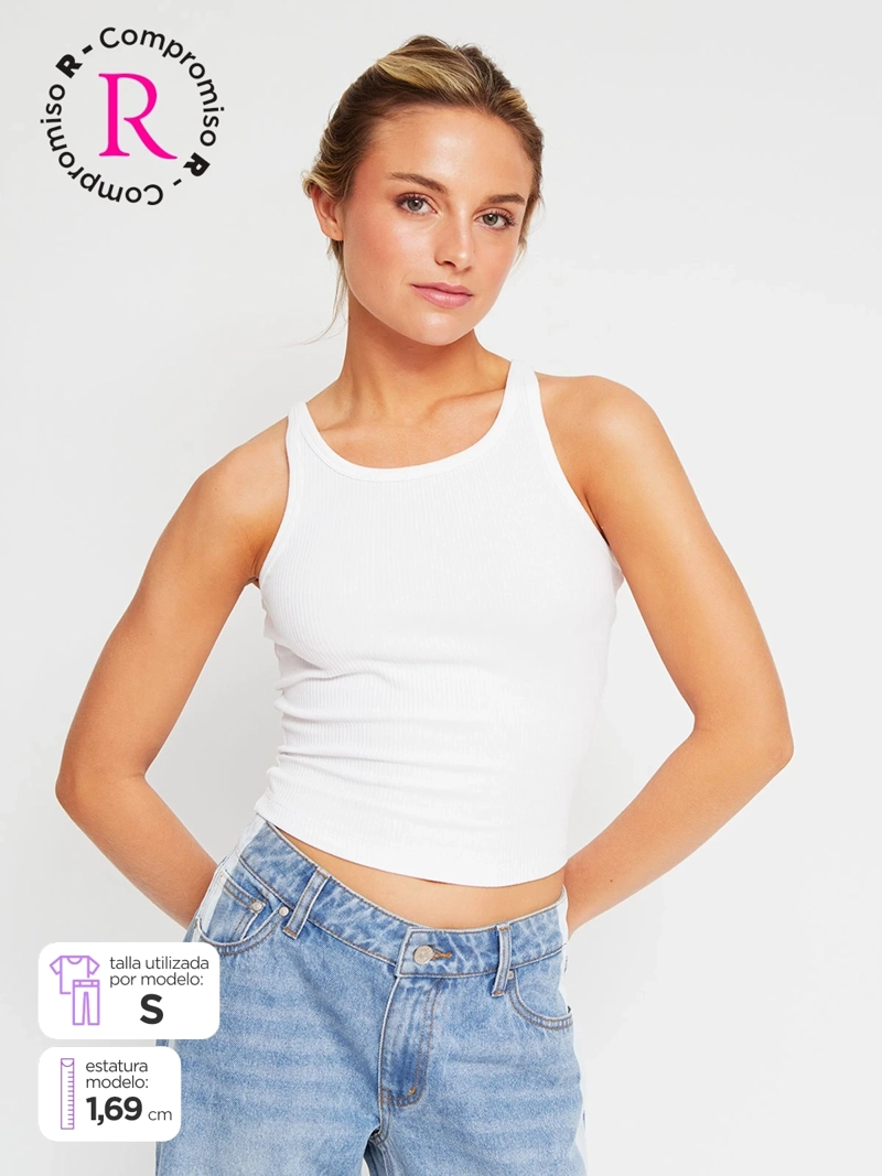 POLERA MUJER INDEX ALGODÓN SIN MANGAS BÁSICA - 1