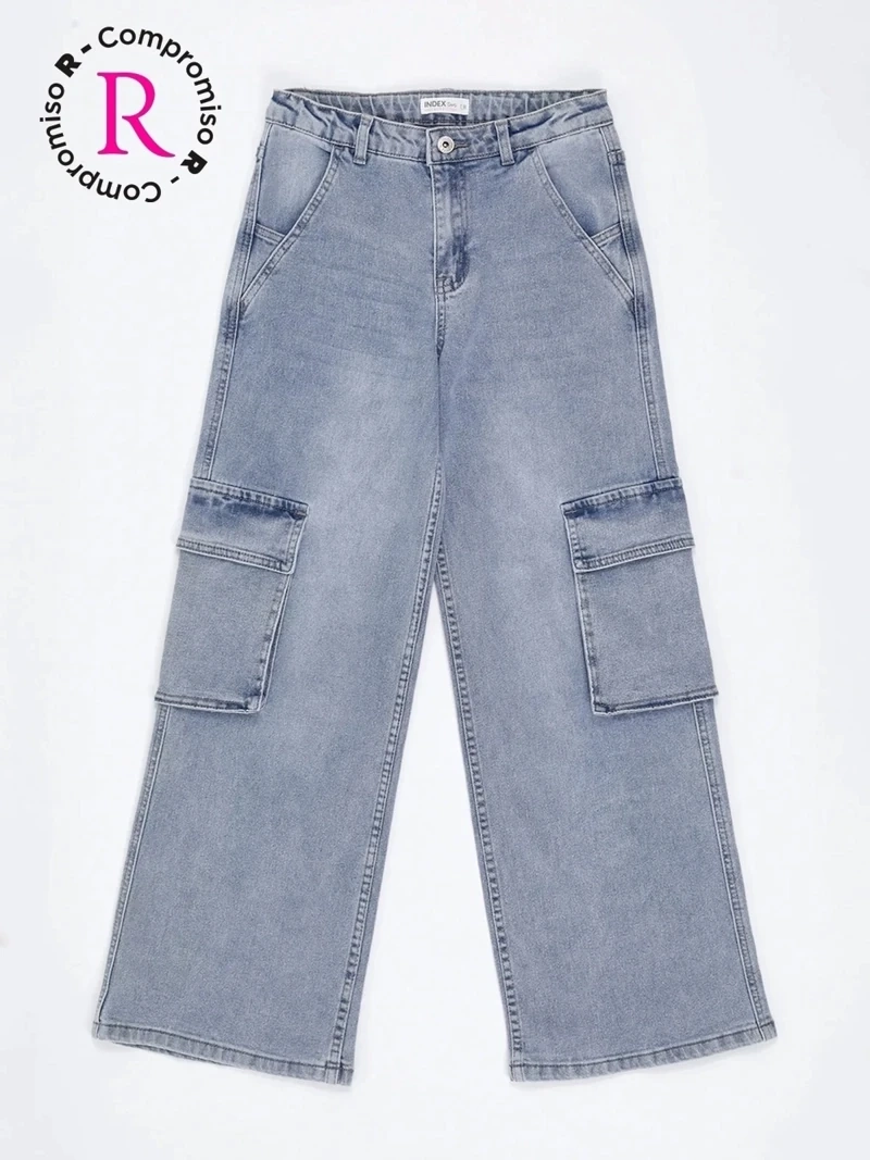 JEANS NIÑA INDEX TEEN WIDE FIT CARGO - 3