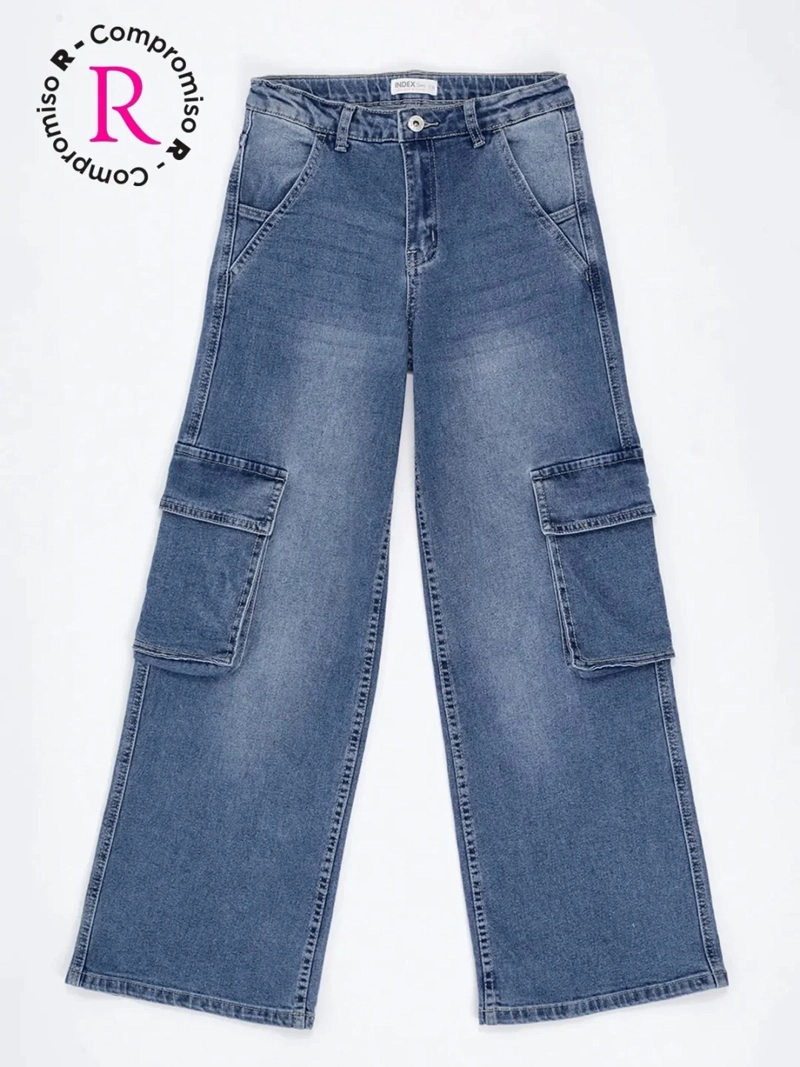 JEANS NIÑA INDEX TEEN WIDE FIT CARGO - 3