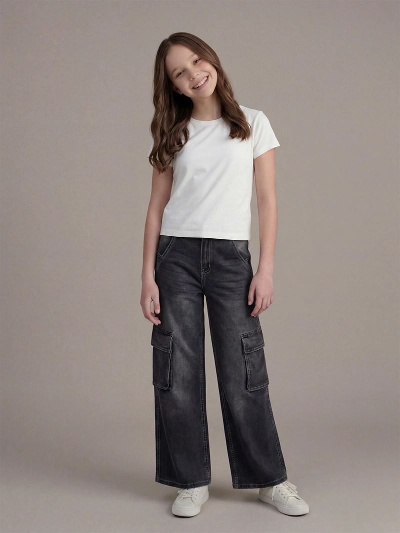 JEANS NIÑA INDEX TEEN WIDE FIT CARGO - 1
