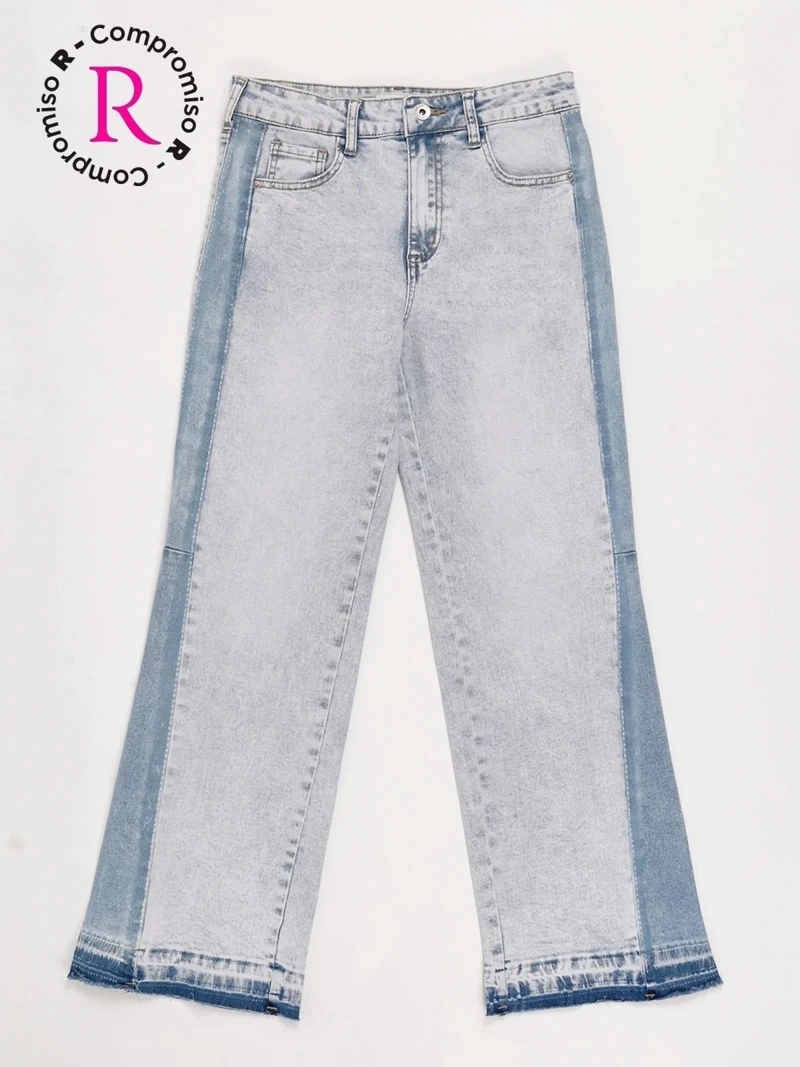 JEANS NIÑA INDEX TEEN WIDE FIT RECTO CON CORTES - 3