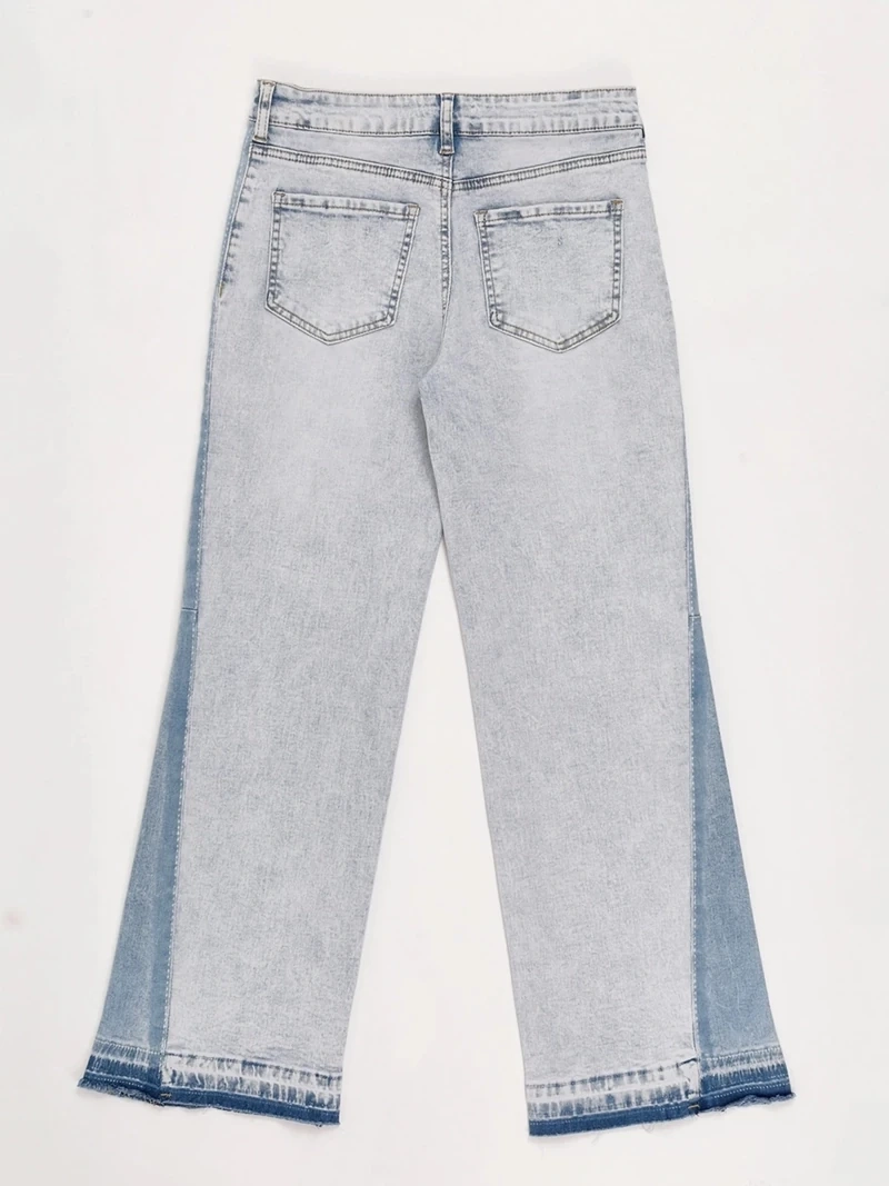 JEANS NIÑA INDEX TEEN WIDE FIT RECTO CON CORTES - 4