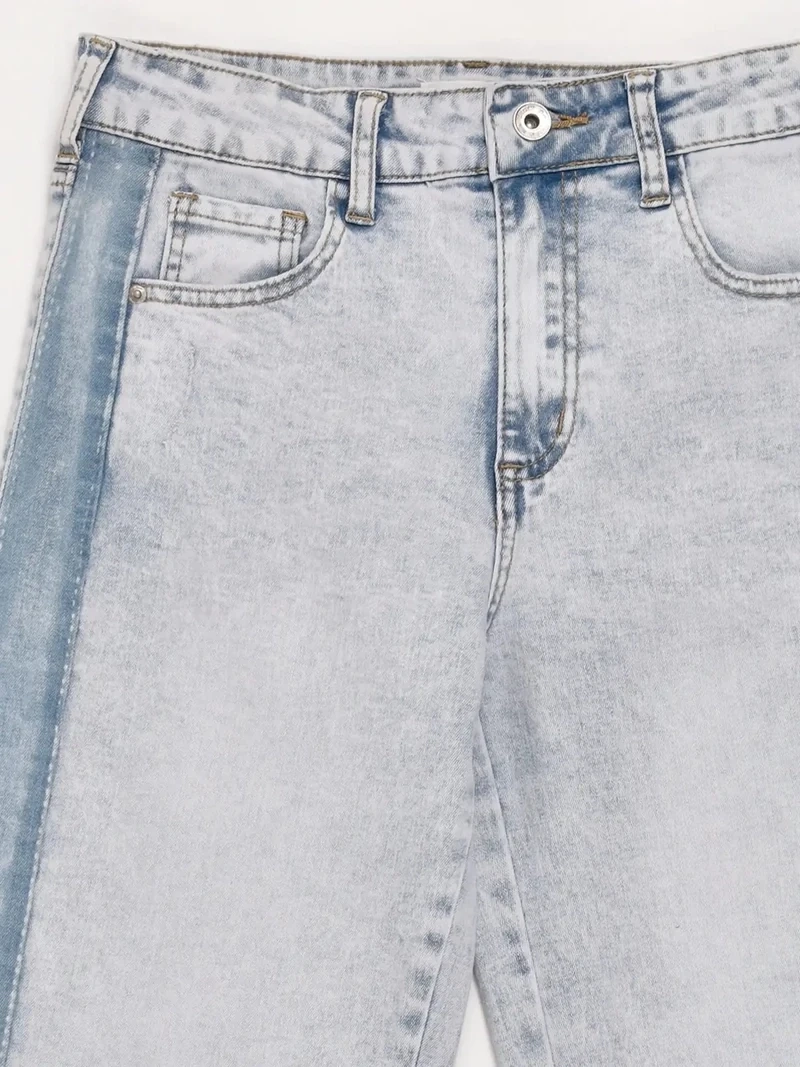 JEANS NIÑA INDEX TEEN WIDE FIT RECTO CON CORTES - 5