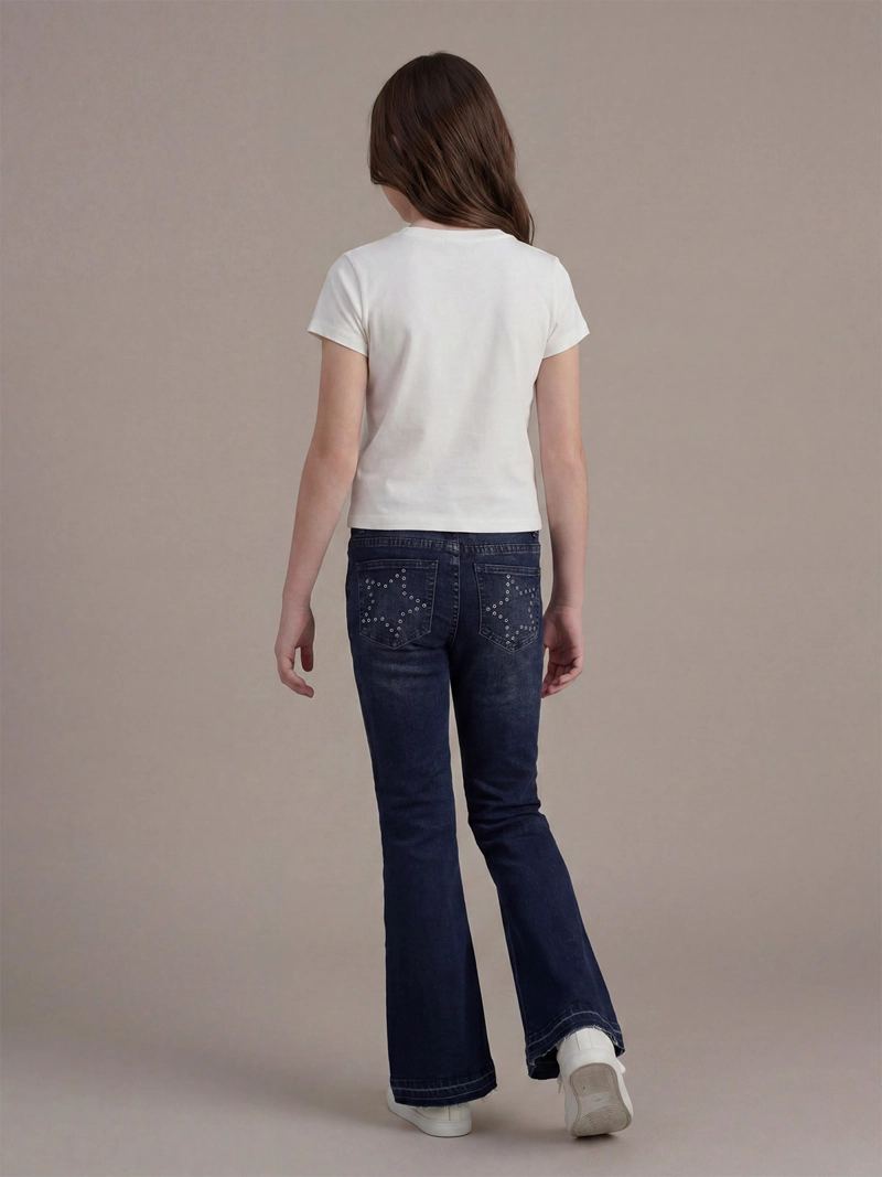 JEANS NIÑA INDEX TEEN FLARE FIT TACHAS - 2