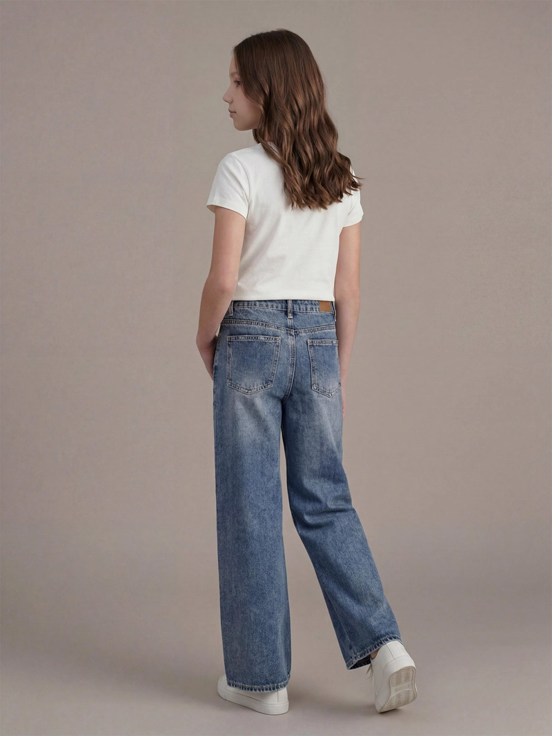 JEANS NIÑA INDEX TEEN BORDADO MARIPOSAS WIDE FIT - 2