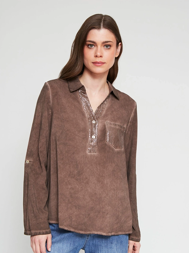 BLUSA MUJER TATIENNE MANGA LARGA LENTEJUELAS - 2