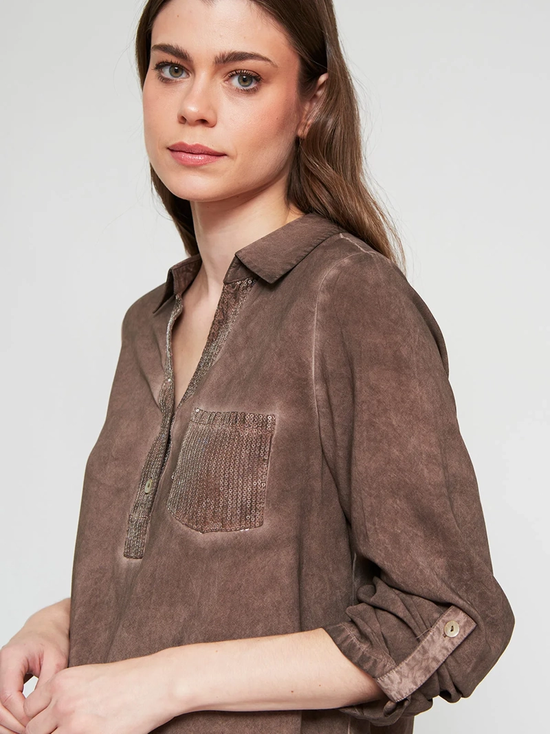 BLUSA MUJER TATIENNE MANGA LARGA LENTEJUELAS - 4