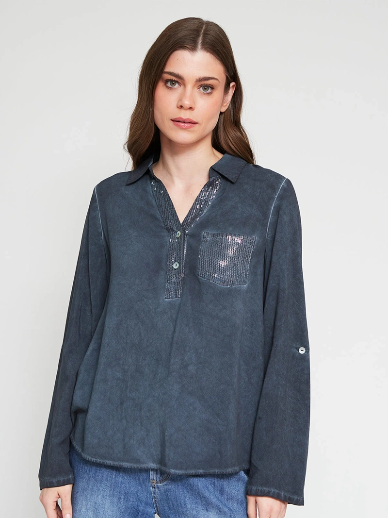 BLUSA MUJER TATIENNE MANGA LARGA LENTEJUELAS - 2