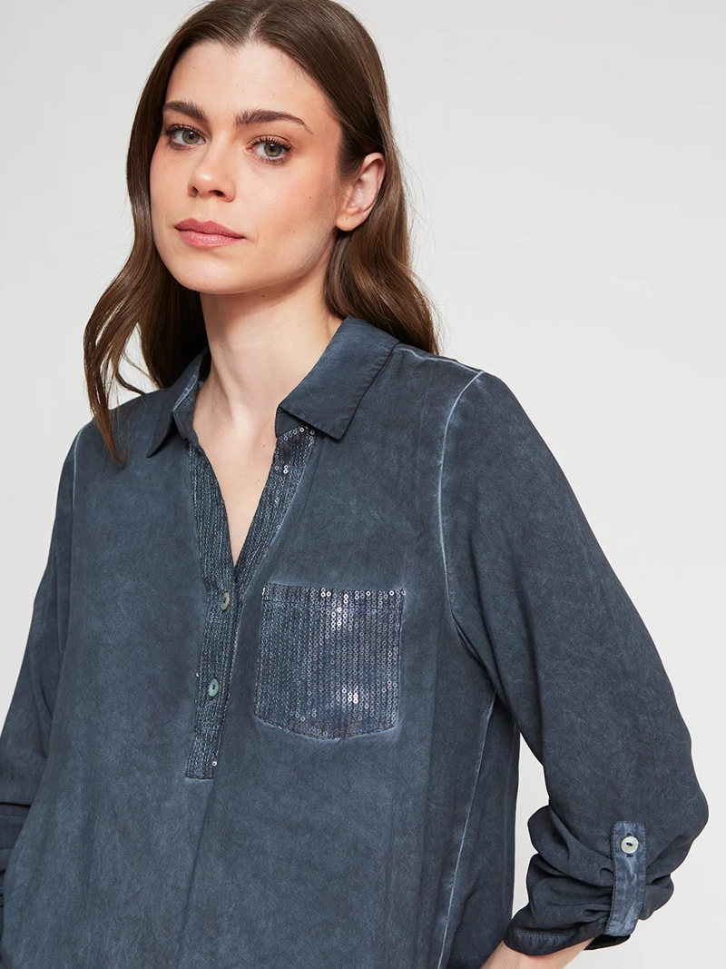 BLUSA MUJER TATIENNE MANGA LARGA LENTEJUELAS - 4