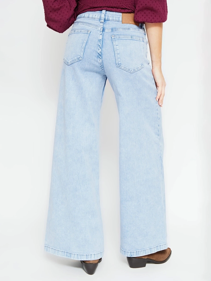 JEANS MUJER BARBADOS ALGODÓN WIDE LEG TIRO ALTO - 3