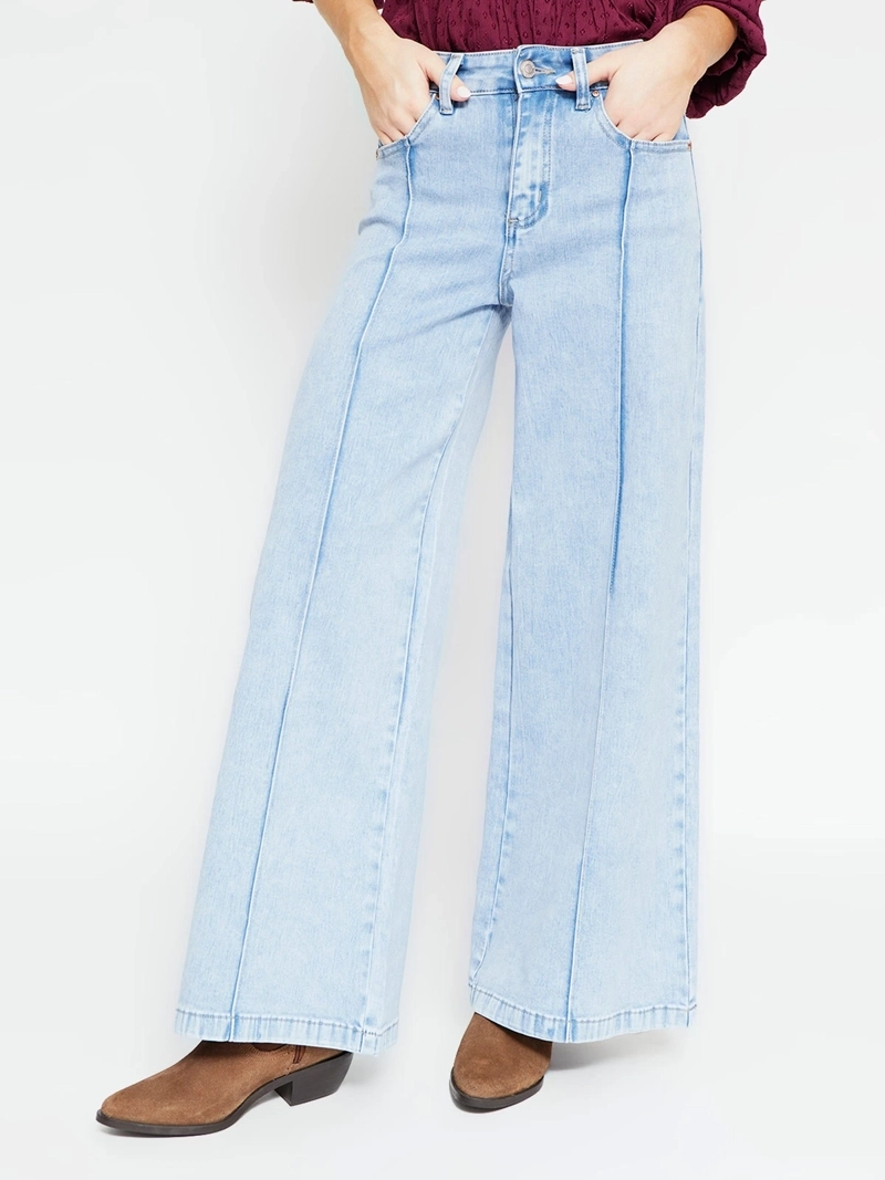 JEANS MUJER BARBADOS ALGODÓN WIDE LEG TIRO ALTO - 2