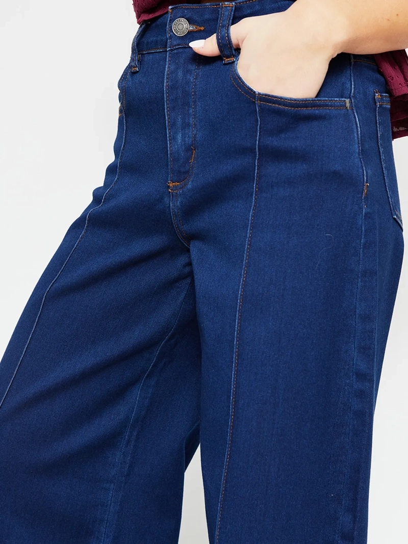 JEANS MUJER BARBADOS ALGODÓN WIDE LEG TIRO ALTO - 4