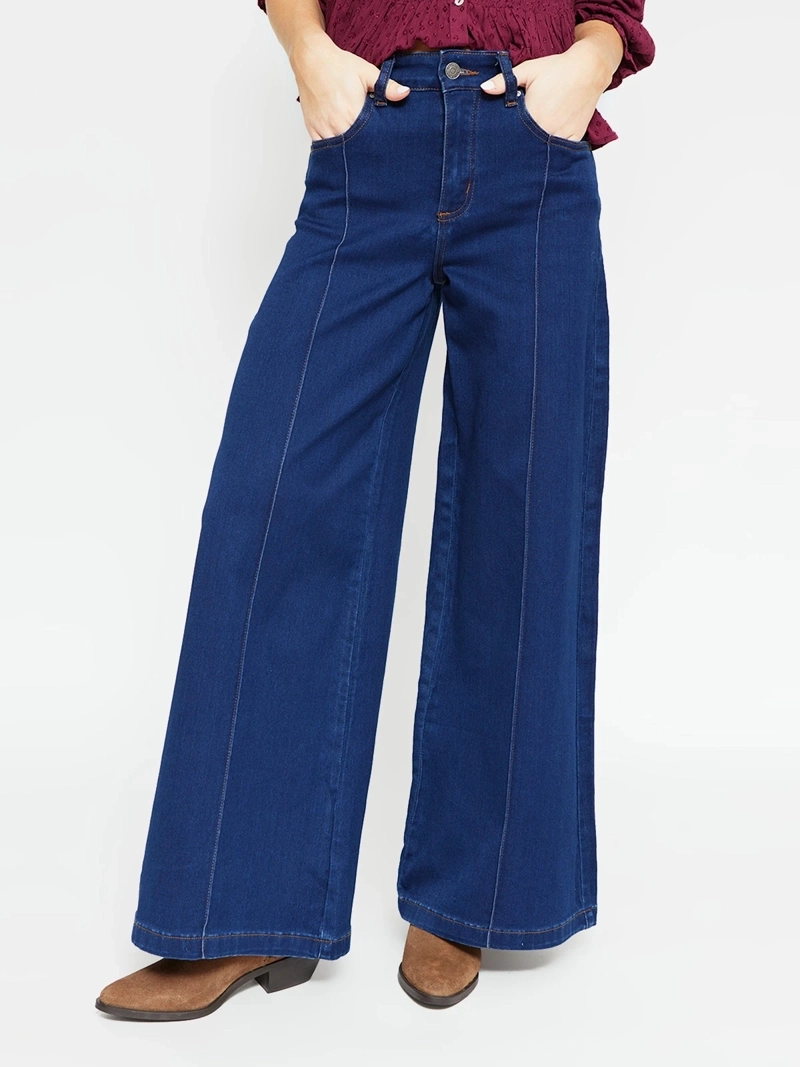 JEANS MUJER BARBADOS ALGODÓN WIDE LEG TIRO ALTO - 2
