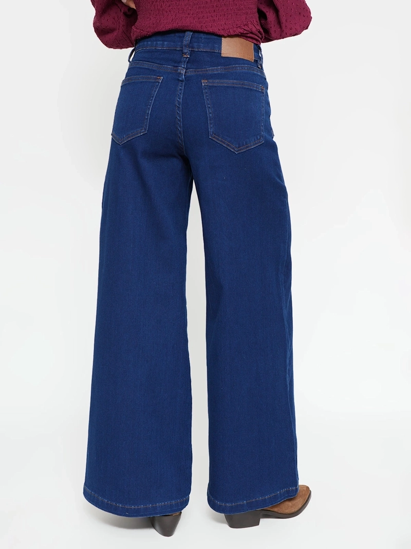 JEANS MUJER BARBADOS ALGODÓN WIDE LEG TIRO ALTO - 3