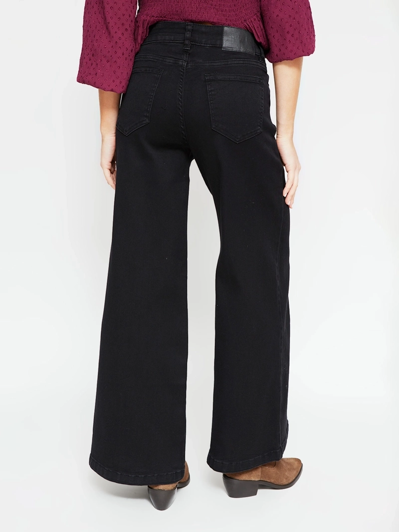 JEANS MUJER BARBADOS ALGODÓN WIDE LEG TIRO ALTO - 3