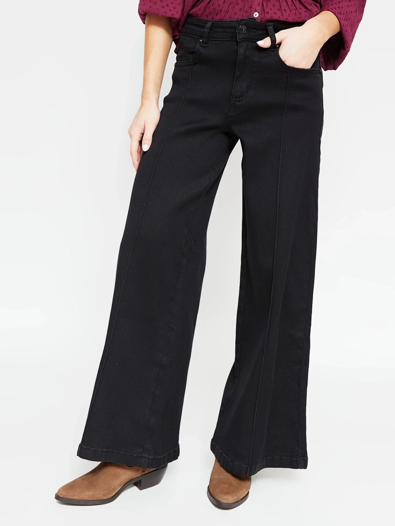 JEANS MUJER BARBADOS ALGODÓN WIDE LEG TIRO ALTO - 2