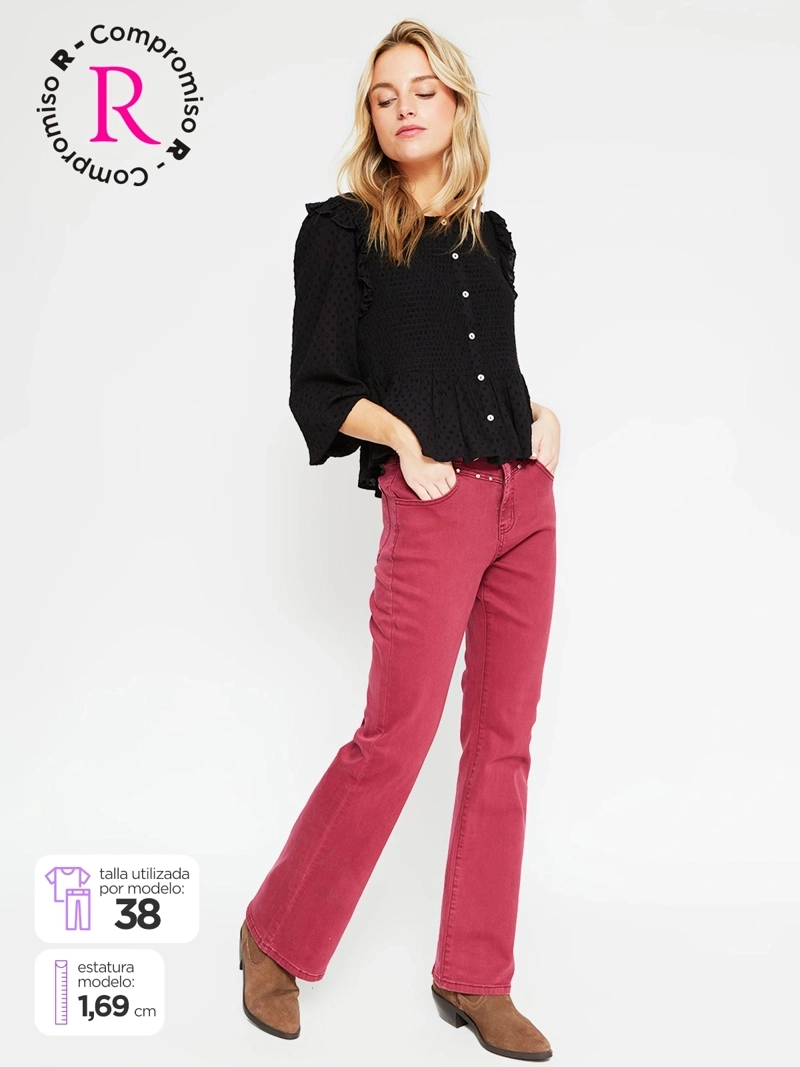 JEANS MUJER BARBADOS ALGODÓN TACHAS - 1