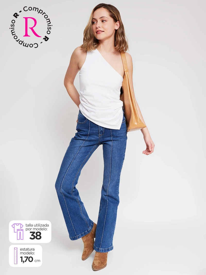 JEANS MUJER INDEX ALGODÓN FLARE - 1