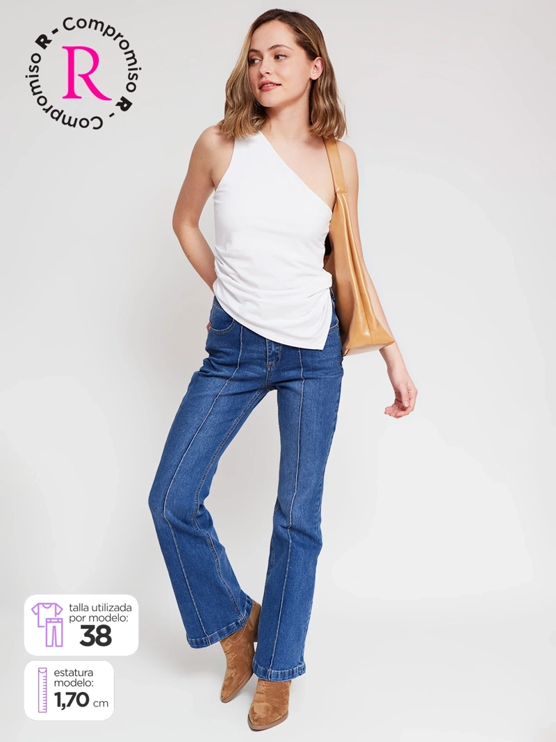 JEANS MUJER INDEX ALGODÓN FLARE - 1