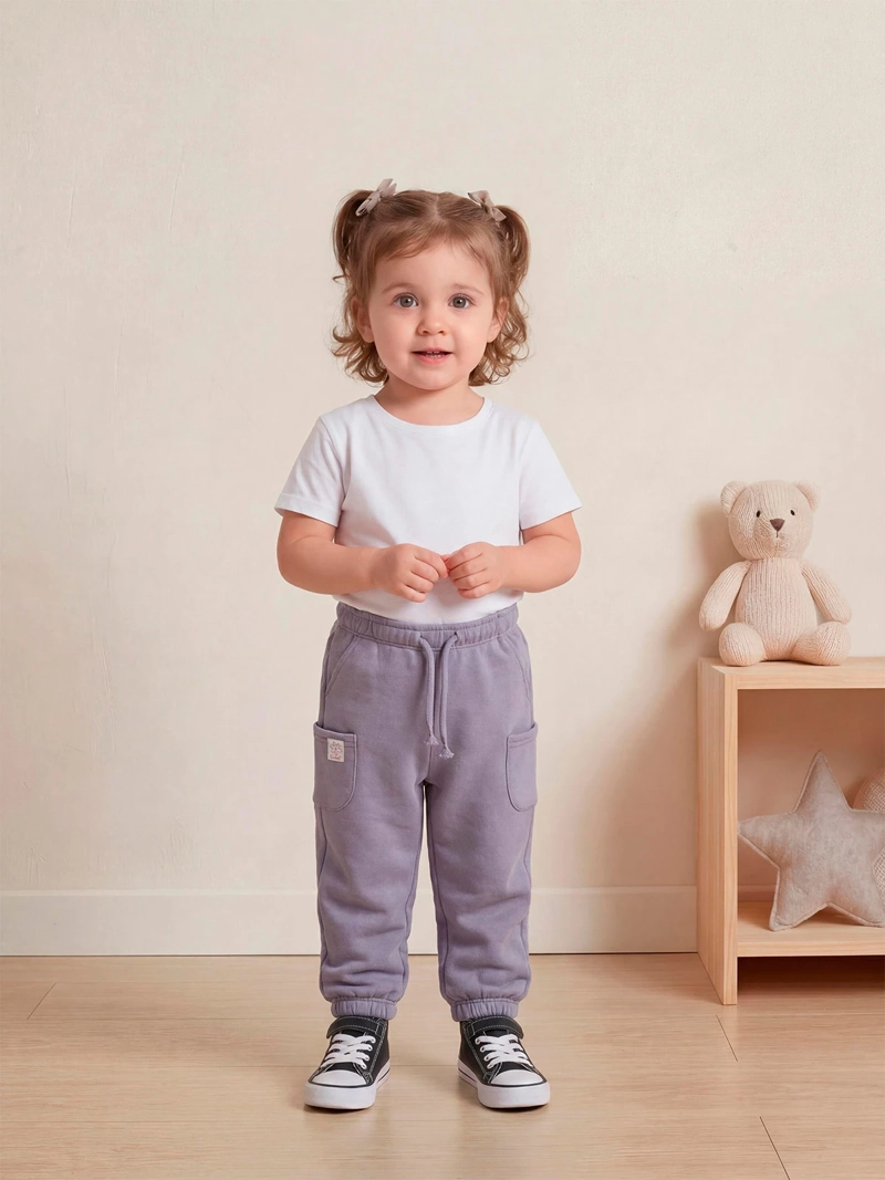 PANTALÓN DE BUZO NIÑA BABY HARVEST ALGODÓN  - 1