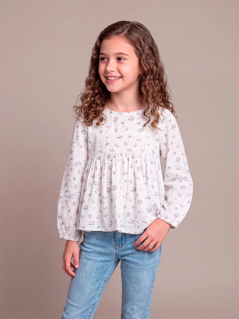 BLUSA NIÑA HARVEST MANGA LARGA ESTAMPADA