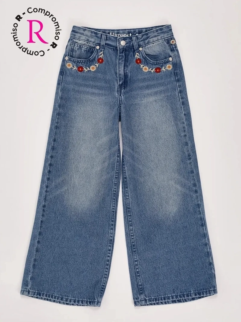 JEANS NIÑA HARVEST WIDE FIT BORDADO - 3