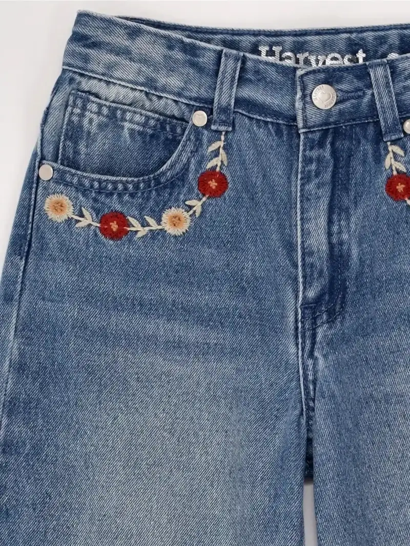 JEANS NIÑA HARVEST WIDE FIT BORDADO - 5