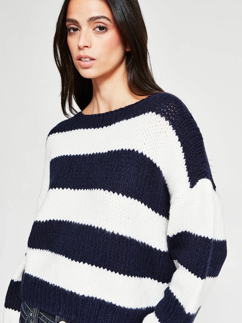 SWEATER MUJER INDEX MANGA LARGA RAYAS - 4
