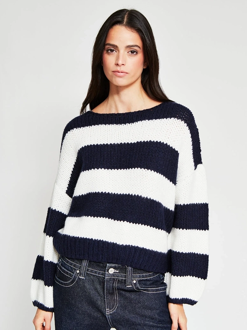 SWEATER MUJER INDEX MANGA LARGA RAYAS - 2
