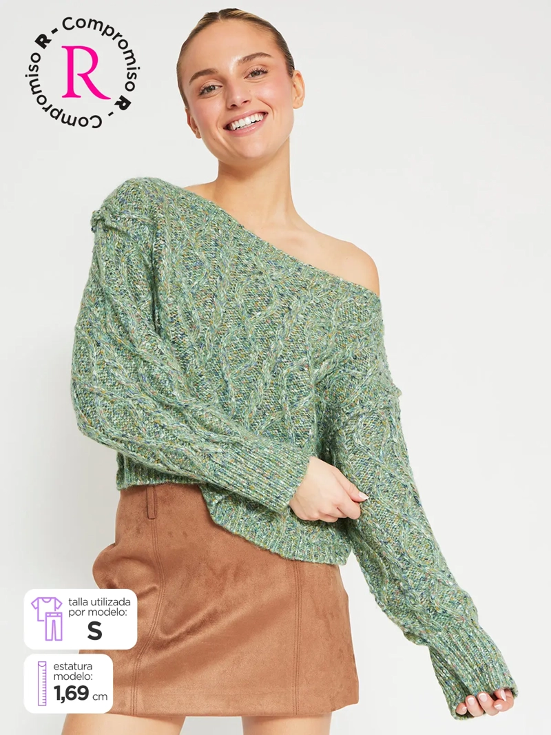 SWEATER MUJER INDEX CUELLO ANCHO MANGA LARGA - 1
