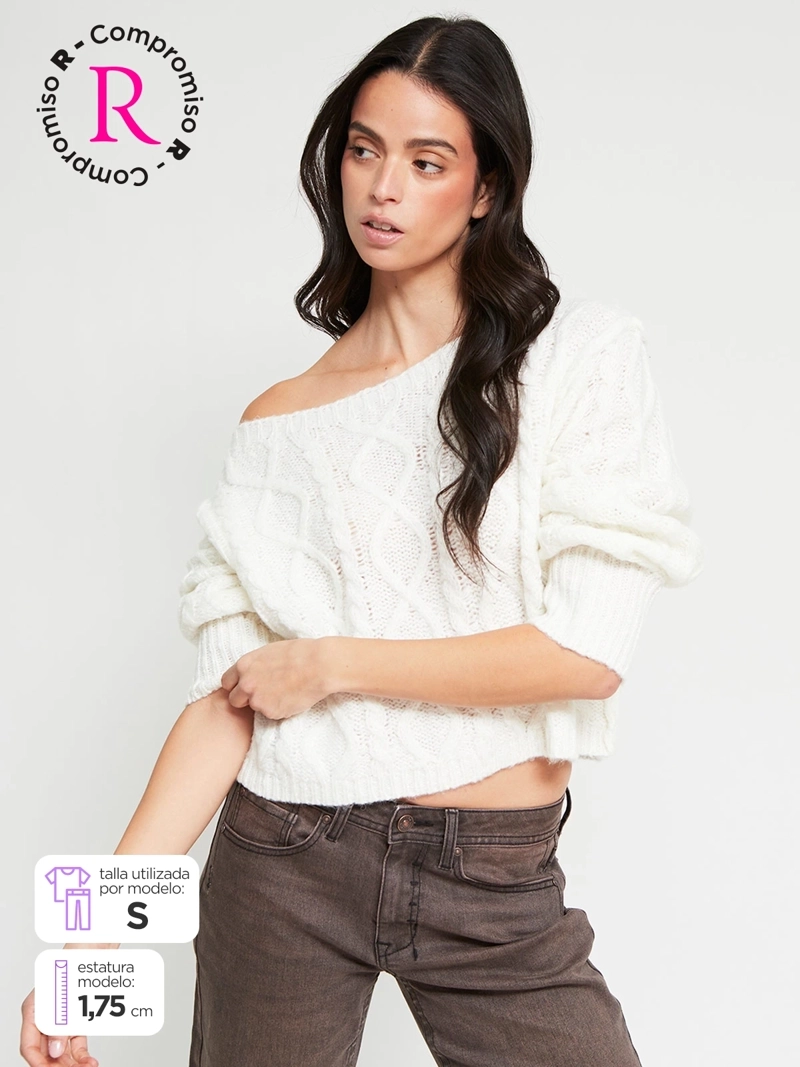 SWEATER MUJER INDEX CUELLO ANCHO MANGA LARGA - 1