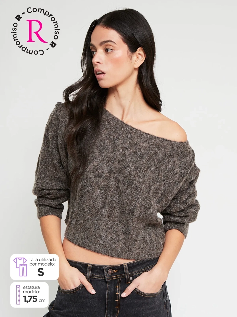 SWEATER MUJER INDEX CUELLO ANCHO MANGA LARGA - 1