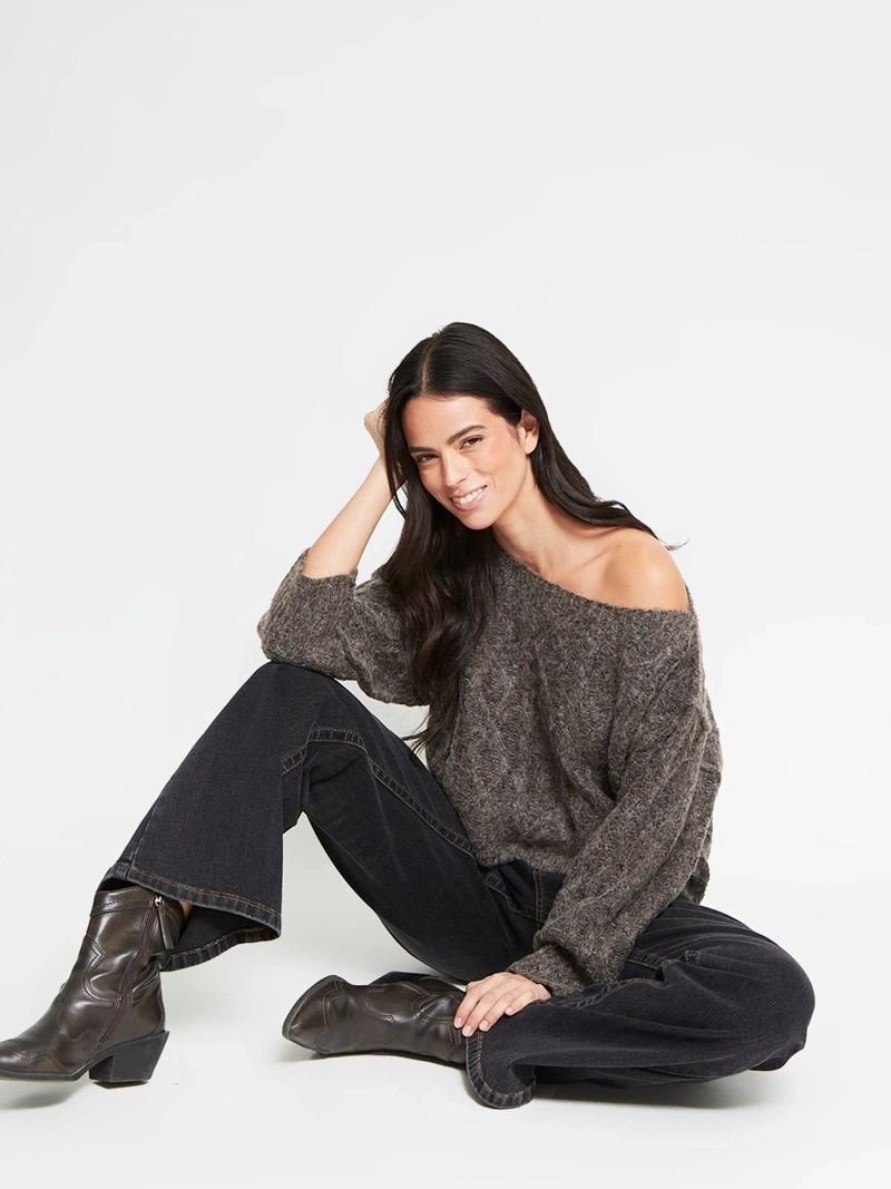 SWEATER MUJER INDEX CUELLO ANCHO MANGA LARGA - 5
