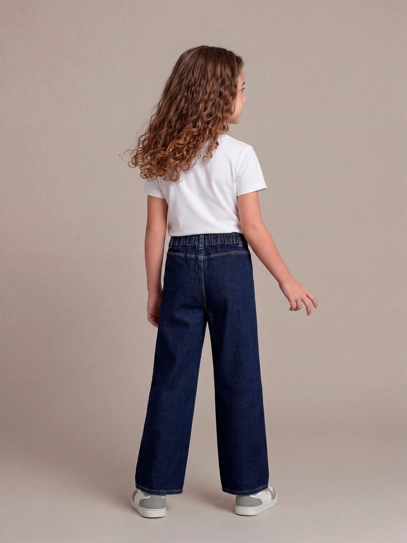 JEANS NIÑA HARVEST ALGODÓN WIDE RECTO BORDADO - 2