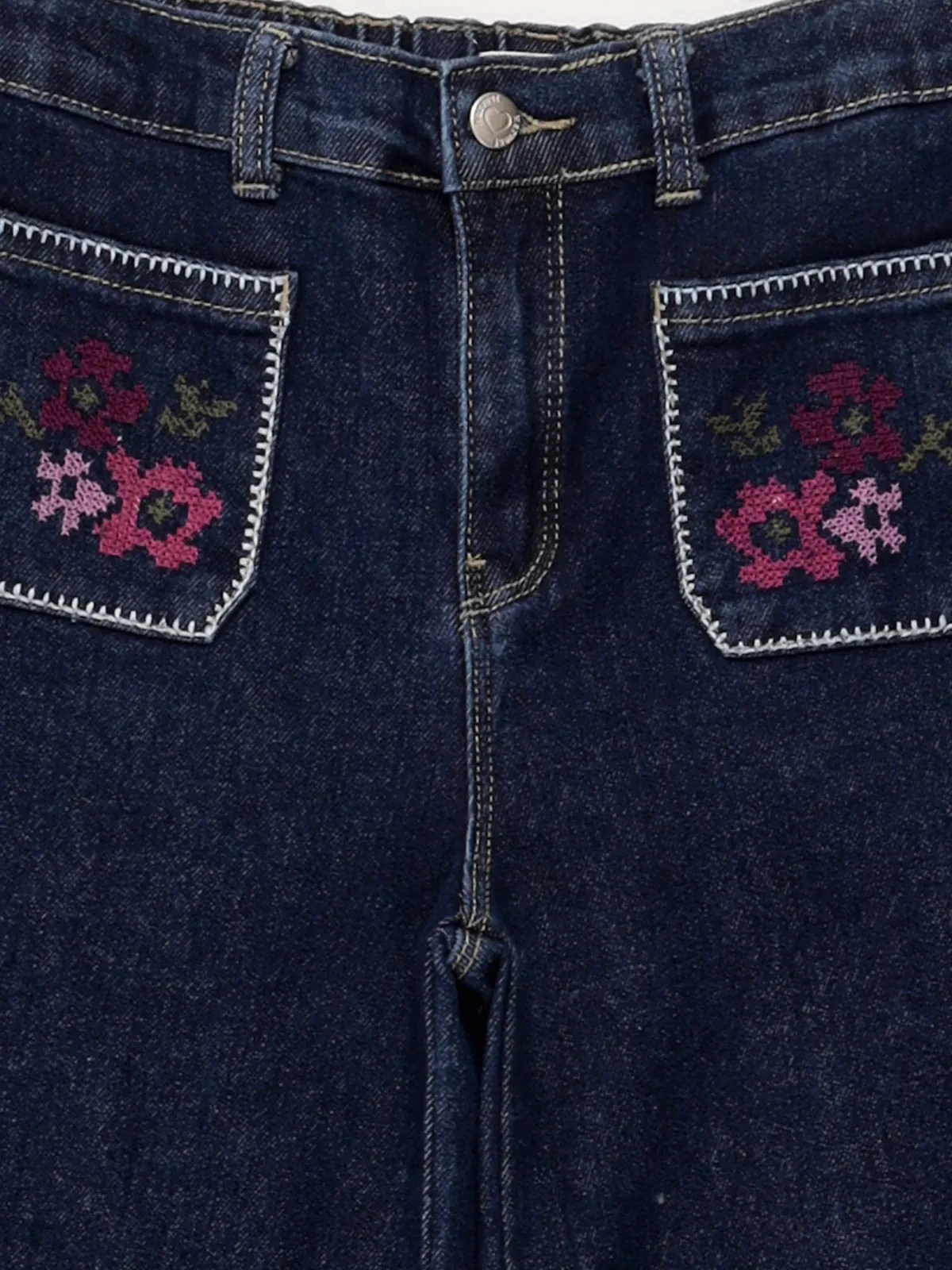 JEANS NIÑA HARVEST ALGODÓN WIDE RECTO BORDADO - 5