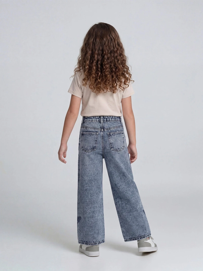JEANS NIÑA HARVEST WIDE FIT BORDADO MARIPOSAS - 2