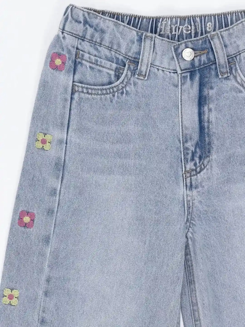 JEANS NIÑA HARVEST WIDE FIT BORDADO - 5