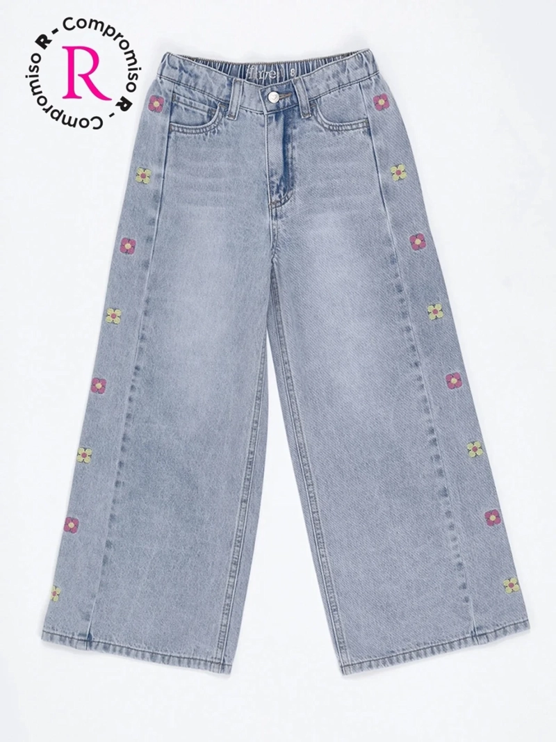 JEANS NIÑA HARVEST WIDE FIT BORDADO - 3