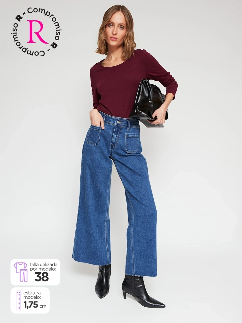 JEANS MUJER MARQUIS ALGODÓN BOTA DOBLADA - 1