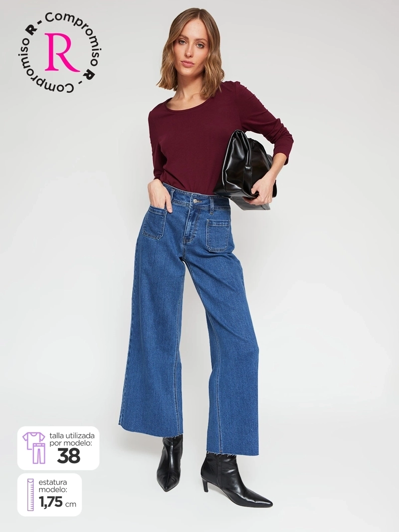 JEANS MUJER MARQUIS ALGODÓN BOTA DOBLADA - 1