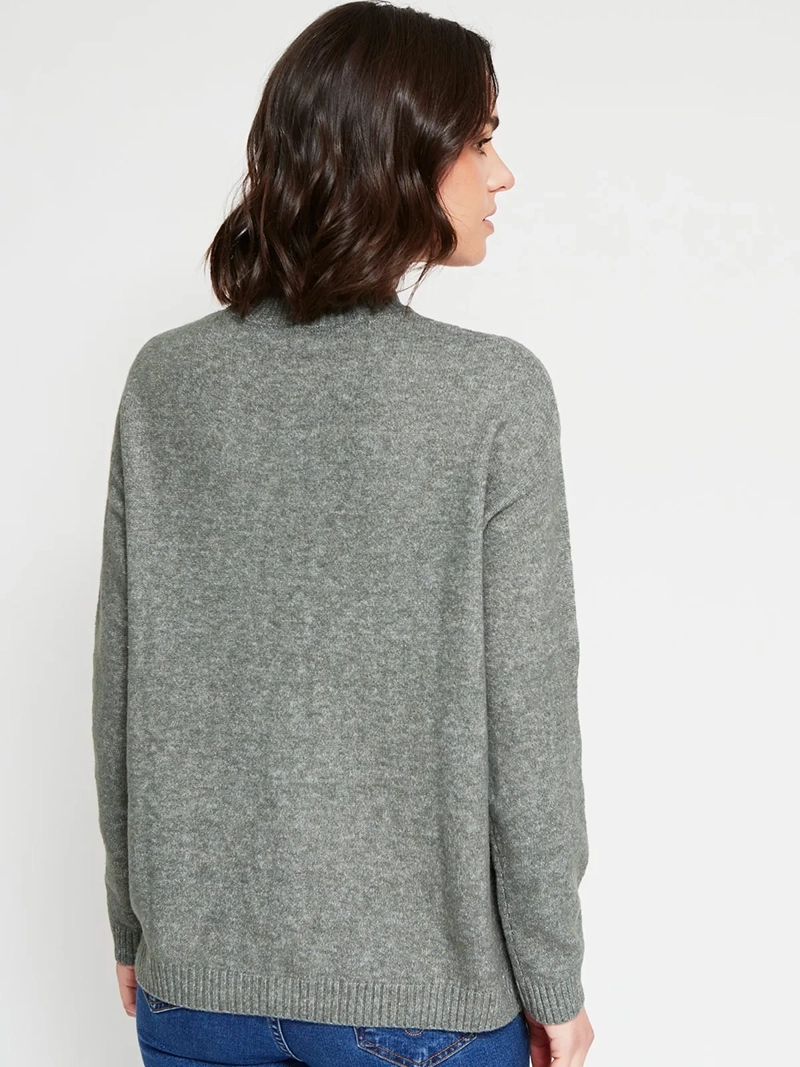 SWEATER MUJER AZIZ CUELLO MOCK MANGA LARGA TRENZADO - 3