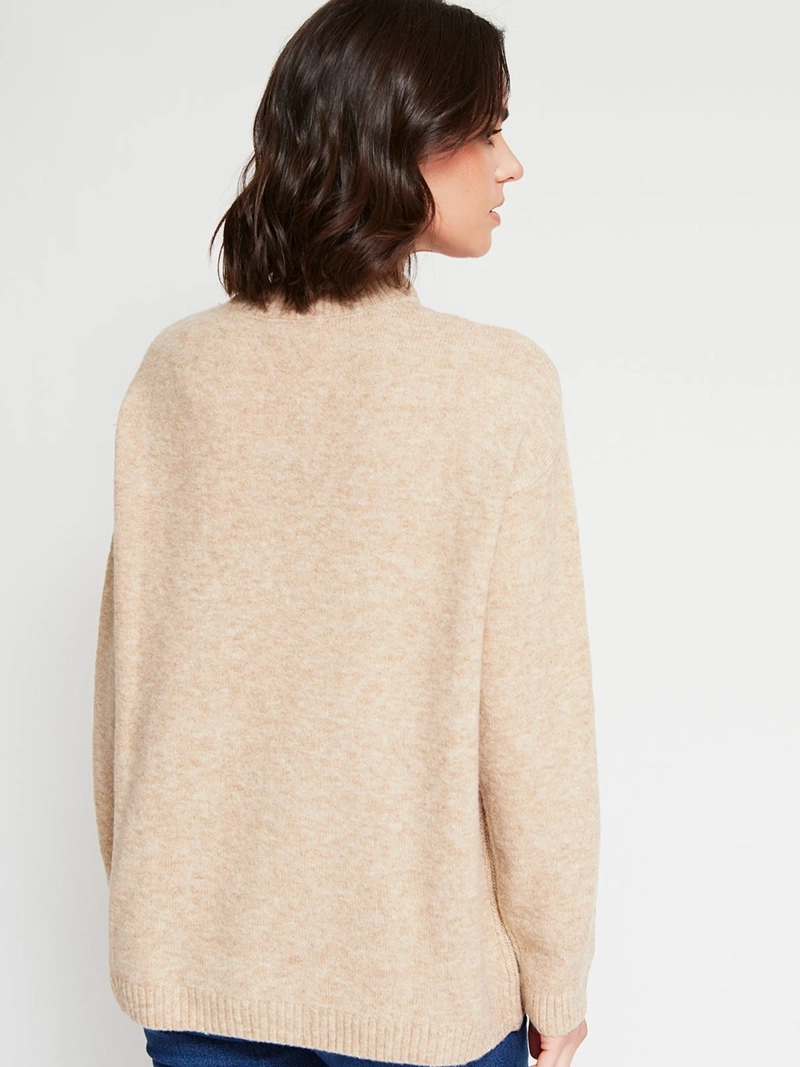SWEATER MUJER AZIZ CUELLO MOCK MANGA LARGA TRENZADO - 3