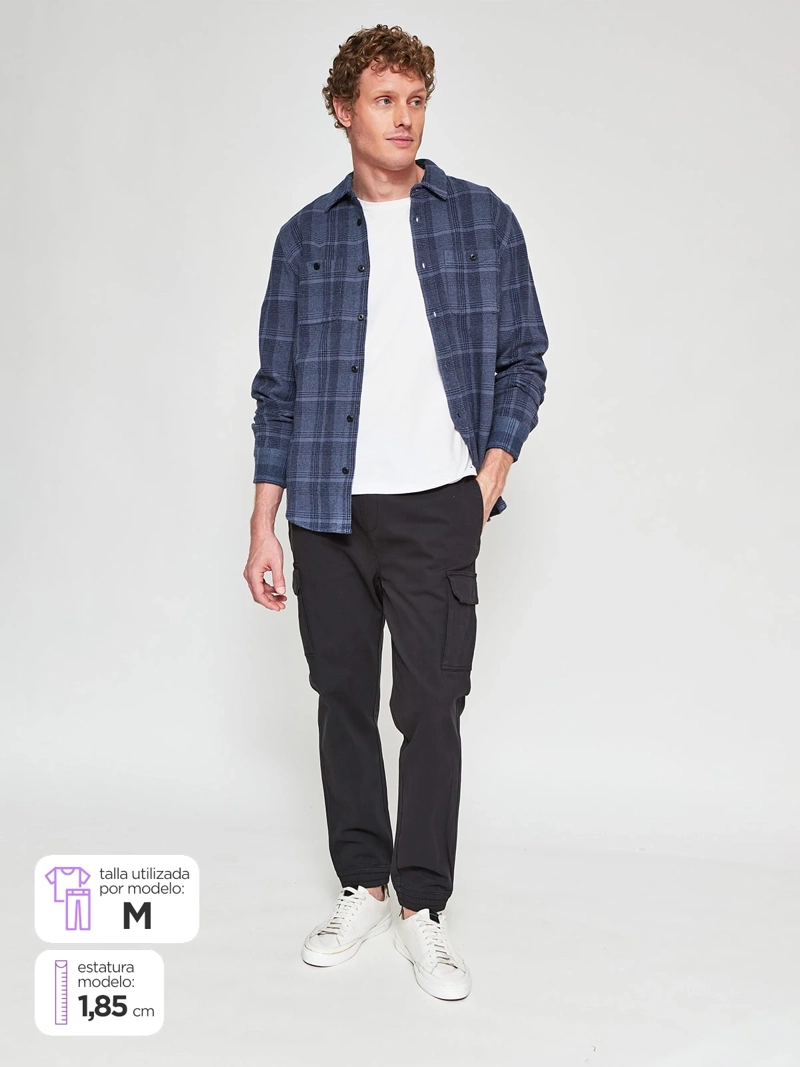 PANTALÓN HOMBRE ROBERT LEWIS ALGODÓN JOGGER CARGO - 1