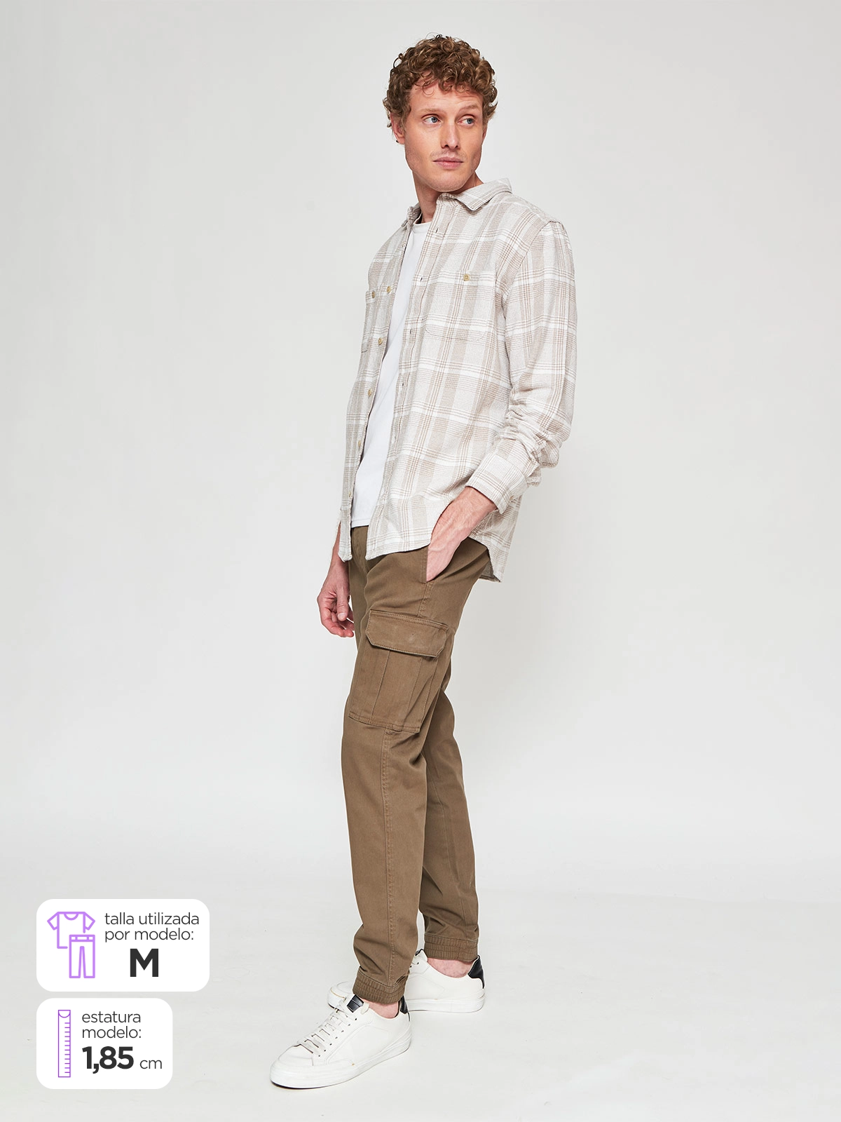PANTALÓN HOMBRE ROBERT LEWIS ALGODÓN JOGGER CARGO - 1