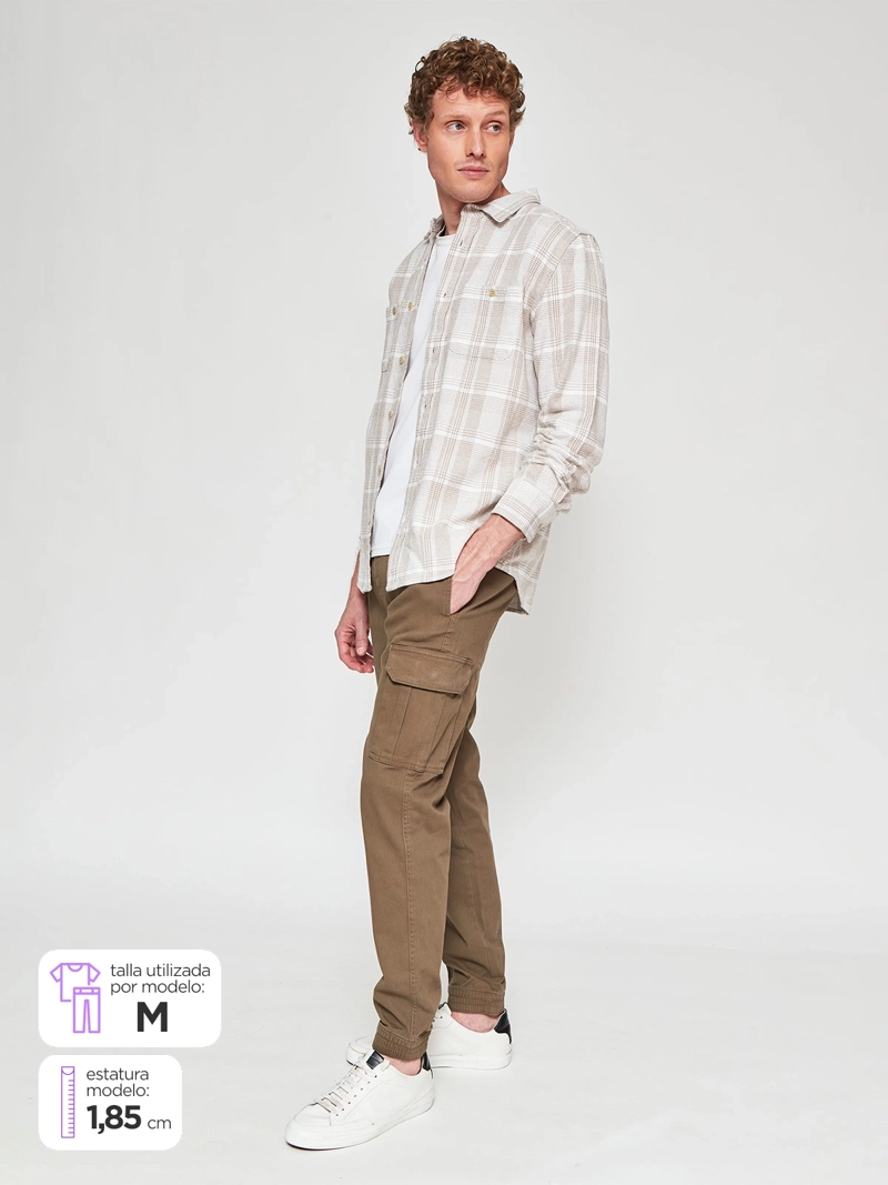 PANTALÓN HOMBRE ROBERT LEWIS ALGODÓN JOGGER CARGO - 1